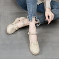 thumbnail image 5 of AXXD Beige Wedge Sandals for Women Knitted Round Toe Color Block Sandals High Heel Summer Casual Baotou Back Empty Sandals, 5 of 9