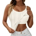 thumbnail image 2 of BYHONG Women’s Padded Blouse Plus Size Tank Top for Women with Built-In Bra White M, 2 of 6