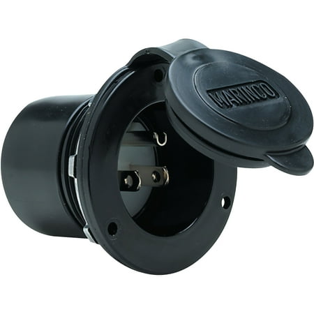 Straight Blade Inlet - Marinco 15A or 20A 125V Straight Blade Hard Wired Charger Inlet