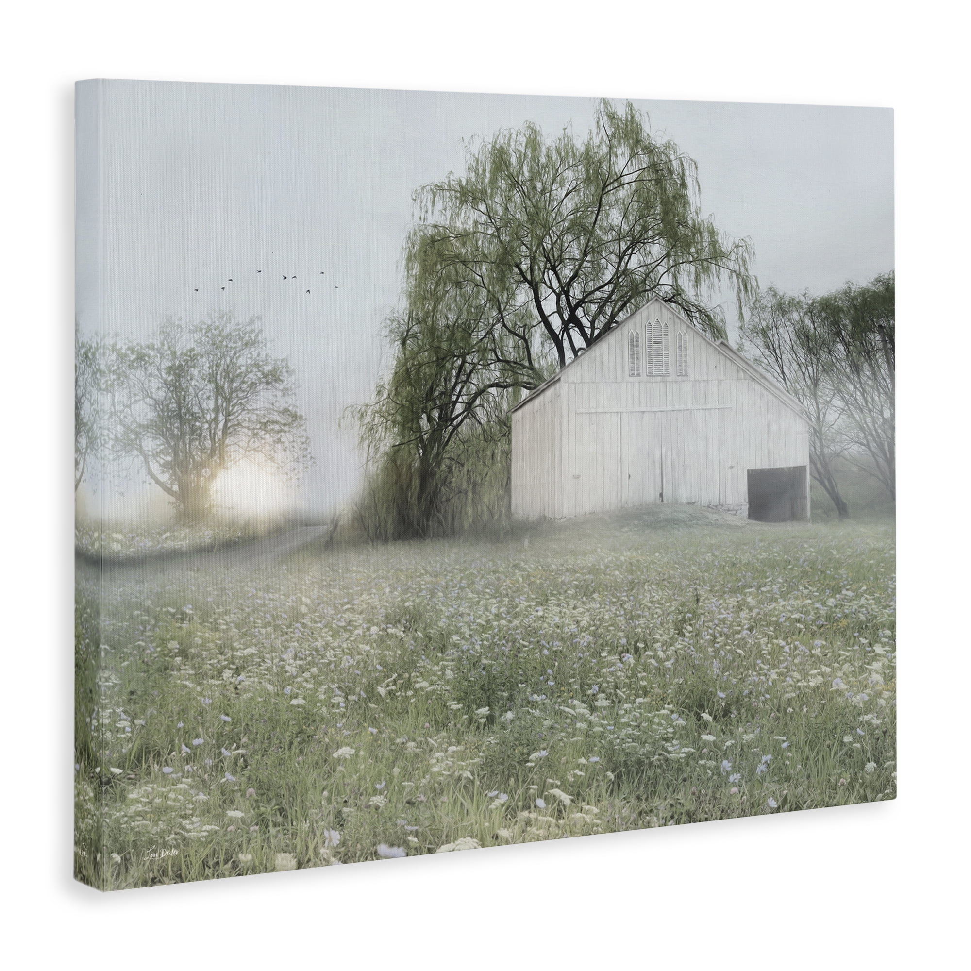 Stupell Industries Drooping Trees Meadow Landscape & Nature Painting Wrapped Canvas Art Print Wall Art, 48 x 36