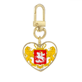 thumbnail image 1 of National Emblem Country Gold Heart Keychain Metal Keyring Holder, 1 of 3