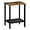 Rustic Brown + Black, variant on End Table, Small Side Table with 2-Tier Storage Shelves, Nightstand with Faux Rattan Decoration, for Living Room, Bedroom, Rustic Brown and Black