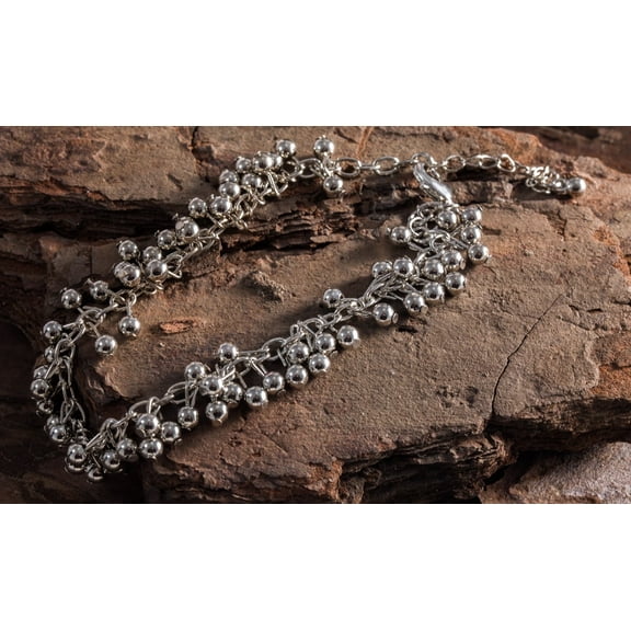 Amy and Annette Brass Lobster Claw Round Bead Bracelet