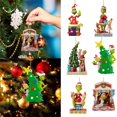 thumbnail image 2 of Cartoon Grinch Acrylic Pendant Christmas Decor Christmas Decorations for Home Xmas Tree Ornaments Merry Christmas Sign Kid Gifts, 2 of 4