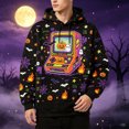 thumbnail image 2 of Hoodie Pumpkin Ghost Sweatshirts Halloween Hooded Sweatshirts Mens Novelty Halloween Print Long Sleeve Shirts Black8 XL, 2 of 4