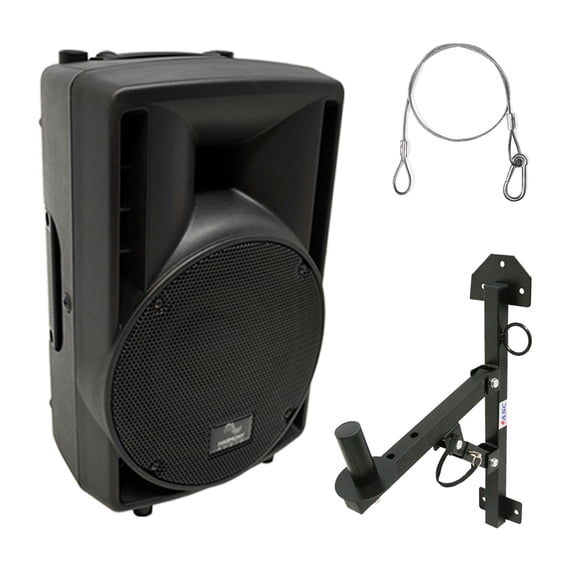 Harmony Audio HA-C8A Pro DJ 8" Powered 300W Active PA Speaker & Wall Mount Stand