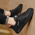 thumbnail image 4 of AUDeals Men Women Height Increasing Leather Sneakers Platform Low Top Chunky Lace Up Walking and Tennis Shoes, 4 of 6