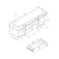 thumbnail image 3 of Monarch Tv Stand Dark Taupe With 2 Storage Drawers For TVs Up To 60"L, 3 of 4