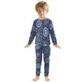 thumbnail image 6 of FORMRS Long Sleeve Top and Pants Pajama Set for Niños 2-Piece Sleepwear, Sizes 18M-8Y, Blue Fireworks Pattern, 6 of 6