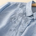 thumbnail image 4 of Timegard Womens Shirts Button down Lapel Neck Embroidery Tops Lightweight Work Casual Loose Blouse, 4 of 8