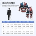 thumbnail image 4 of Balery American Flag Skull Pijama para Hombre de Dos Piezas con Manga Larga, Conjunto de Dormir y Descanso Suave con Bolsillos-Large, 4 of 7