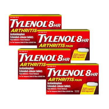 TYLENOL 8 HR Arthritis Pain Extended Release 650 mg Caplets 225 ea (Pack of 4)