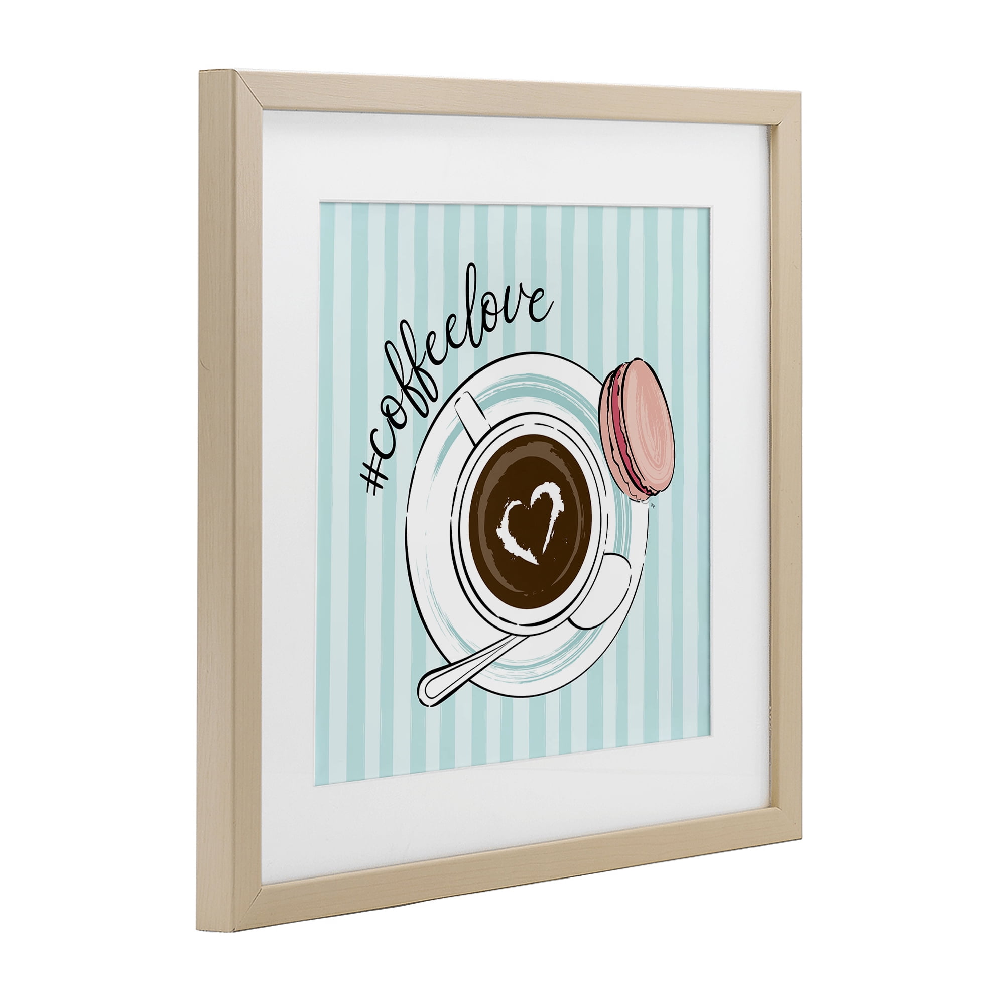 Stupell Industries Coffee Love Hashtag Birch Framed Print Under Glass, design by Martina Pavlova