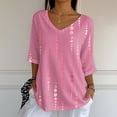 thumbnail image 2 of Shirts For Women Women's Breast Cancer Awareness Print Shirt V Neck T Shirt Womens Tops, 2 of 4
