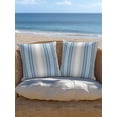 thumbnail image 5 of Outdoor Pillows Waterproof, Blue Gray Stripes Bedding Throw Pillows with Insert for Couch Sofa Bed, Contemporary Minimalist Abstract Lines 18x18 Inch Pillowcases Decorative Patio Pillow Set of 1, 5 of 8