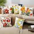 thumbnail image 5 of REGALWOVEN Floral Embroidered Decorative Throw Pillow Covers Set of 2, Farmhouse Flower Pattern Flower-6 18" x 18", 5 of 6