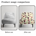 thumbnail image 6 of HELLHERO Elastic Bottom Armless Accent Chair Soft Cover for Living Room, Dustproof Armless Accent Chair Cover Slipcover, Valentine Hummingbird, 6 of 8
