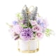 thumbnail image 1 of Arreglo de flores de seda en macetas pequeñas con flores falsas y jarrón, centro de mesa para boda, hogar y oficina, 1 of 5
