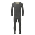 thumbnail image 5 of Tanhomme Thermal Underwear for Men Long Fleece Lined Winter for Cold Weather Plush Thermal Underwear Set Youth Pants Casual Thickened Solid Color Autumn And Winter Round Neck Bottom, 5 of 5