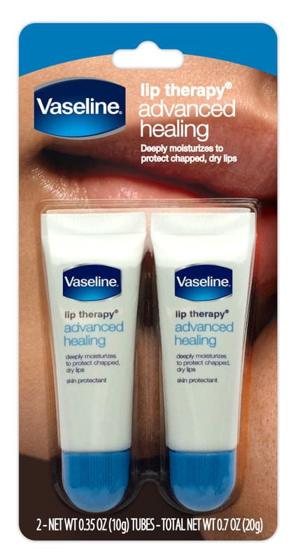 (2 Pack) Vaseline Lip Therapy Advanced Healing Lip Moisturizer Lip Balm Tube 0.35 oz