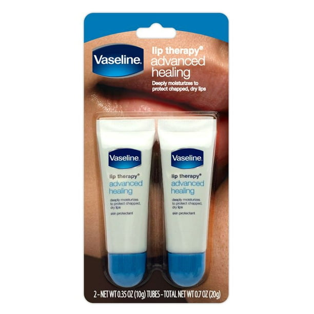 (2 Pack) Vaseline Lip Therapy Advanced Healing Lip Moisturizer Lip Balm