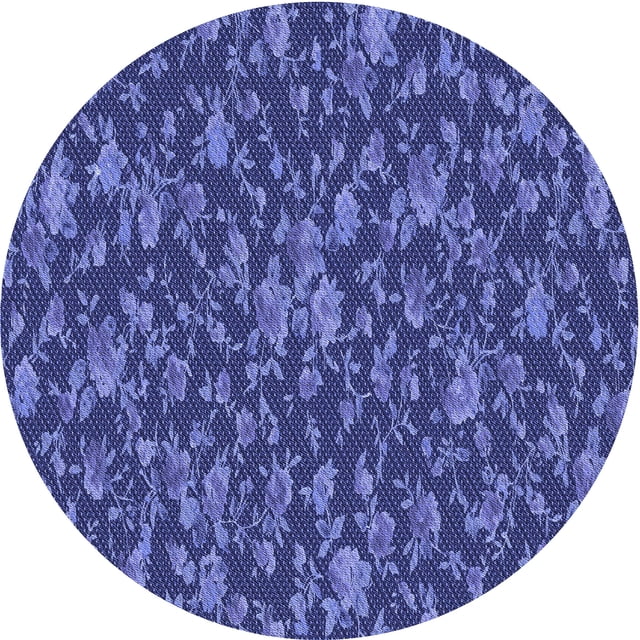 Ahgly Company Tapis Rond Lavable en Machine Intérieur Transitionnel Bleu Ardoise Clair, 8 Pieds Rond