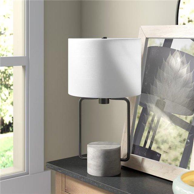 Henn & Hart TL0424 Howland Blackened Bronze & Concrete Table Lamp