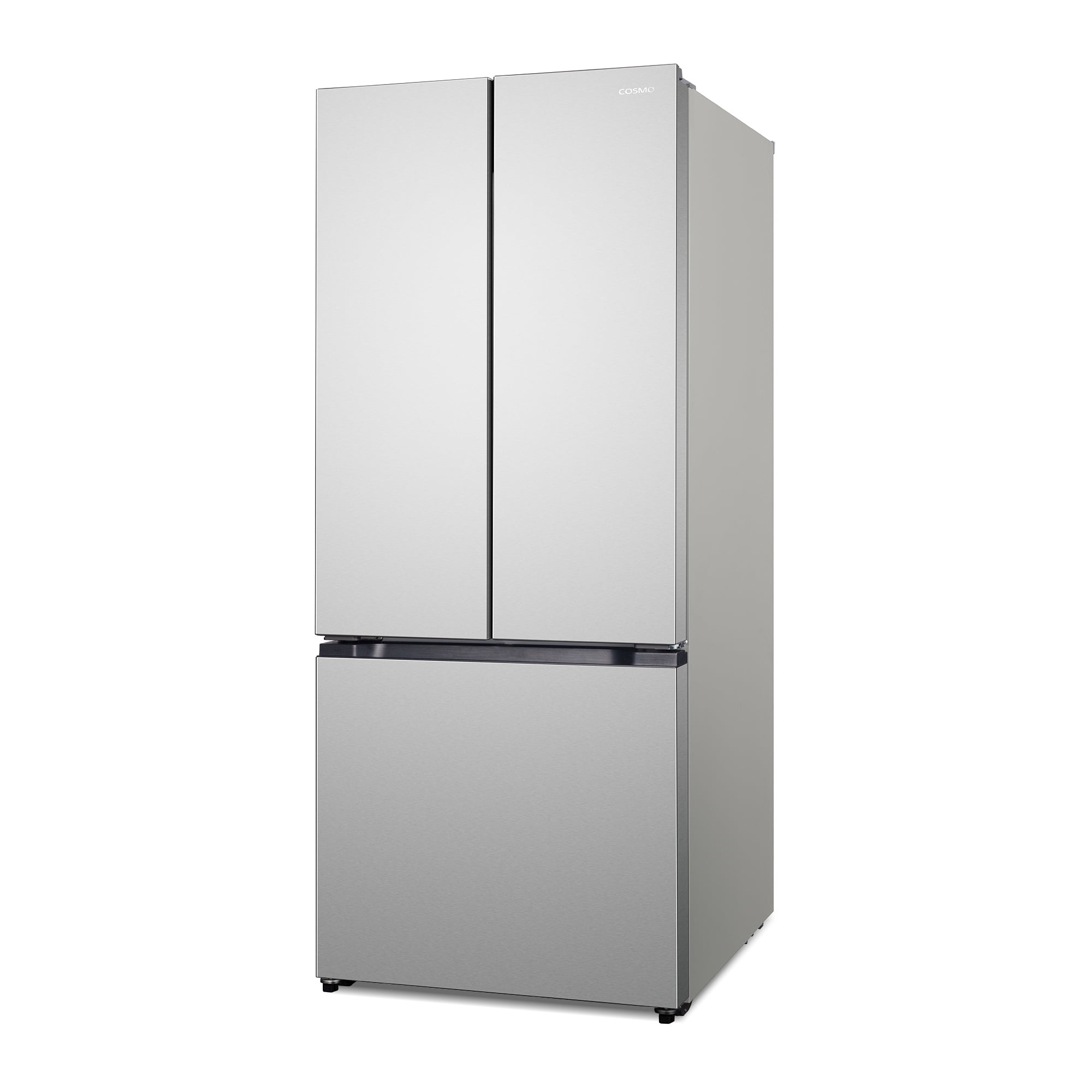 Cosmo 30 in. Vista Collection 17.5 cu. ft. Counter Depth 3-Door French Door Refrigerator, Freezer Drawer, Stainless Steel