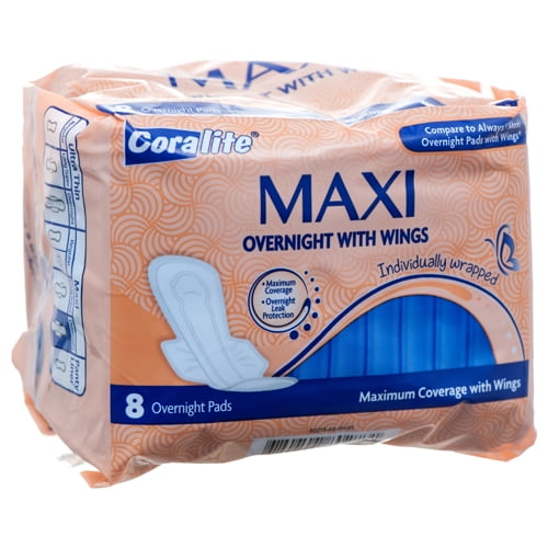 New 372089 Maxi Pads Overnight W / Wings (24Pack) Feminine Hygiene
