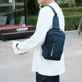 thumbnail image 5 of One-shoulder messenger bag men's large-capacity men's Oxford cloth multifunctional chest bag - blue, 5 of 5