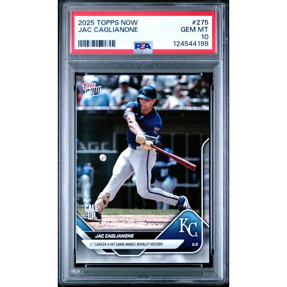 Graded 2025 Topps Now Jac Caglianone #275 Rookie RC Baseball Card PSA 10 Gem Mint