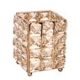 thumbnail image 1 of Portalápices de cristal, peine, brochas de maquillaje, contenedor de almacenamiento de lápices, organizador cuadrado de escritorio, adornos (dorado), 1 of 5