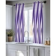 thumbnail image 5 of Purple White Moire Sheer Curtains 45 Inch Length 2 Panels Set for Living Room/Bedroom, Modern Abstract Art Elegant Kitchen Curtains Grommet Semi-Sheer Curtains Drapes Window Treatments 42"x45"x2, 5 of 7