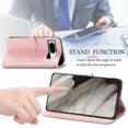 thumbnail image 5 of Allytech for Google Pixel 8 Wallet Case, Luxury PU Leather with Embossed Pattern, Magnetic Clasp Kickstand Card Cash Slots Shockproof Slim Flip Case with Hand Strap for Women Men - Rosegold, 5 of 7