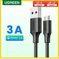 thumbnail image 2 of Micro USB Cable 3A Fast Charging USB Charger Cable Mobile Phone Charging Cable for Xiamo Huawei HTC Android USB Wire Matal Grey_37 3m, 2 of 7