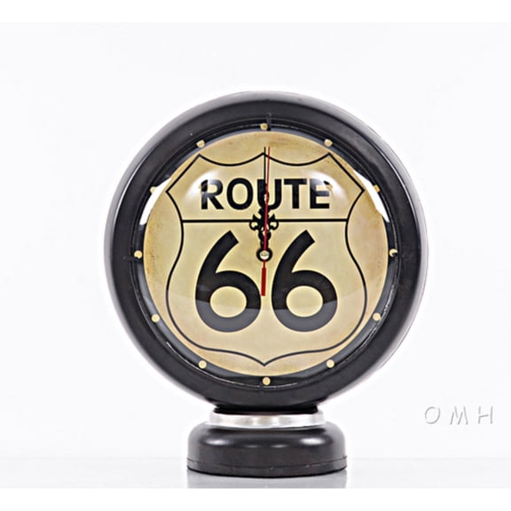 Black Gasoline 66 Gas Pump Clock