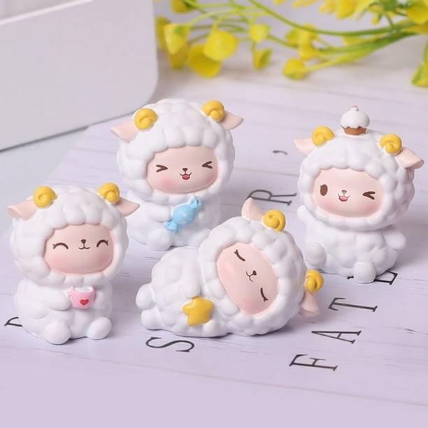 Sheep Figurine Decorative Lamb Image Small Size Cute White Sheep