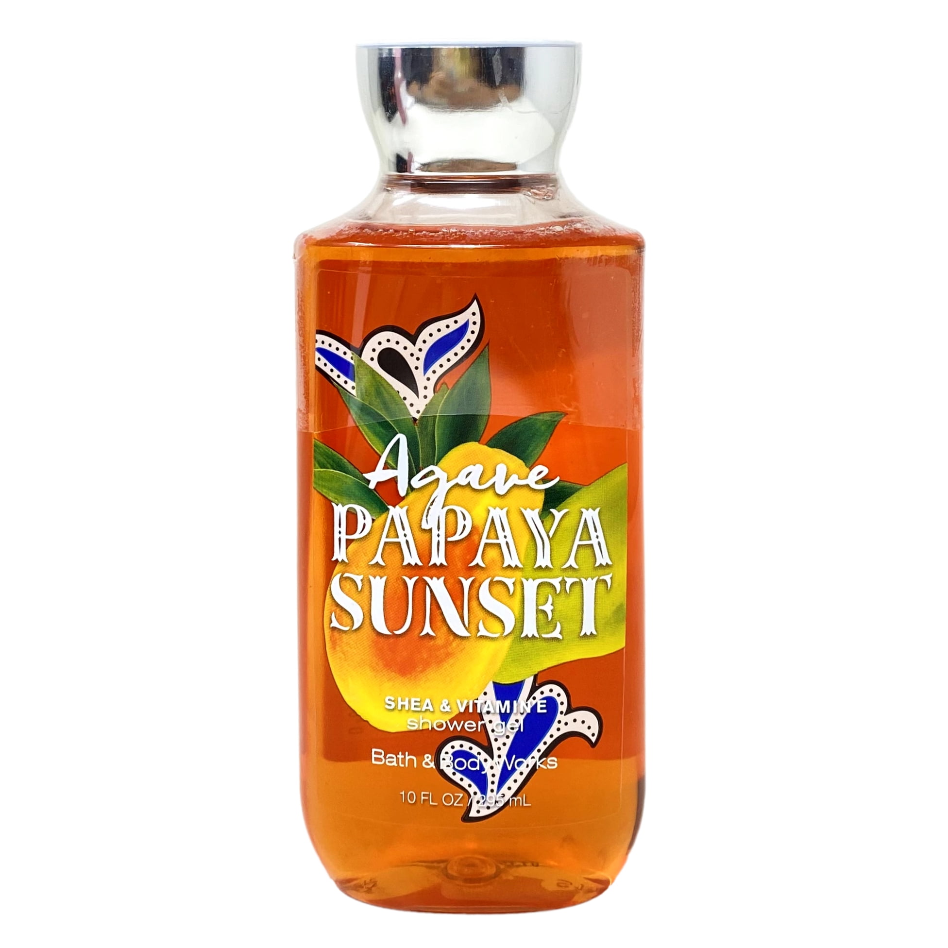Bath & Body Works Agave Papaya 4 Piece Shower Gel Value Pack with a Marbela Orange Ginger Bar Soap - Full Size