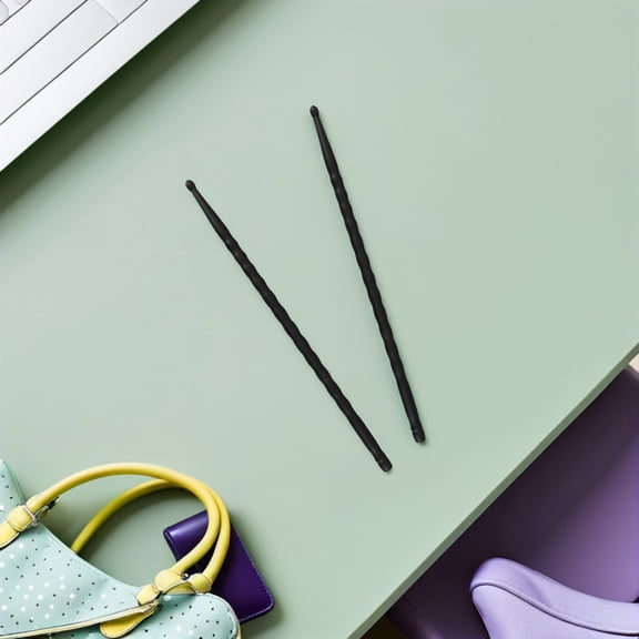 UPOUART Carbon Fiber Weighted Drumsticks 5A Design for Exercise and Practice, Precision Balanced Black Pair of 2