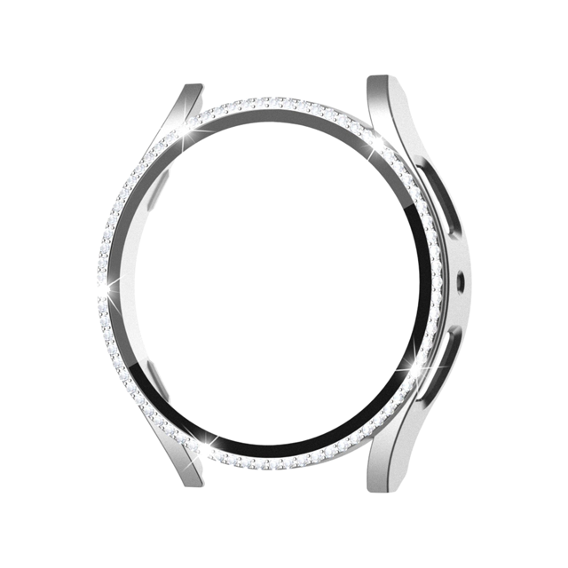 Hard PC Frame Cover with Rhinestones for Samsung Galaxy Watch 6 44mm Washable and Stylish Protects from Scratches