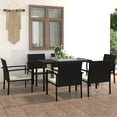 thumbnail image 1 of vidaXL 7 Piece Garden Dining Set Poly Rattan Black, 1 of 3