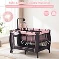 thumbnail image 5 of INFANS 3 in 1 Pack and Play, Portable Travel Baby Crib Bassinet with Detachable Mattress, Newborn Changing Table, Foldable Playpen with Carry Bag and 2 Wheels, 5 of 6