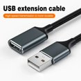 thumbnail image 2 of Cable de extensión USB2.0 para ratón, disco U, CONEXIÓN DE TECLADO de ordenador, Cable de datos extendido, nailon trenzado, 1M, 2M, 3M, aleación de aluminio, 2 of 4