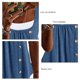 thumbnail image 4 of Camiseta 2 en 1 Ticfox blusa plisada con botones delanteros ajuste holgado Azul XXL, 4 of 5