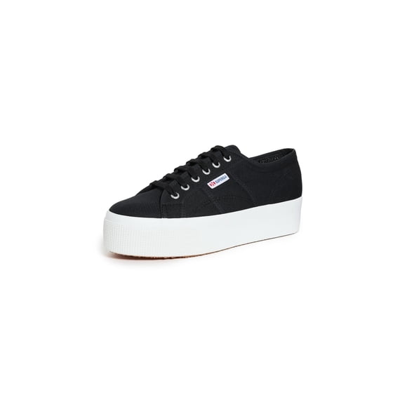 Zapatilla Superga 2790 Platform unisex negro/F blanca de 4 cm