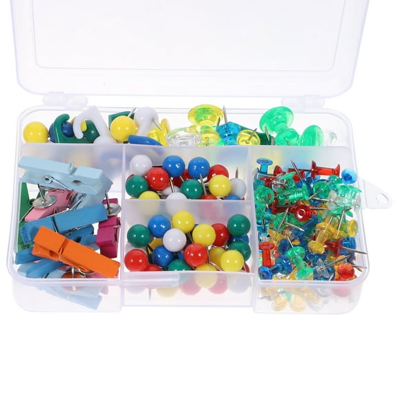 200 Pcs Chain Thumb Tacks for Wall Hangings Colored Pushpins Small Thumbtacks