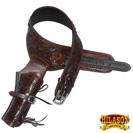 Hilason Western Right Hand Gun Holster Rig 22 Caliber Leather