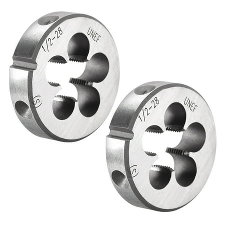 

Uxcell 1/2-28 UNEF Alloy Tool Steel Machine Thread Round Threading Dies 2 Pack