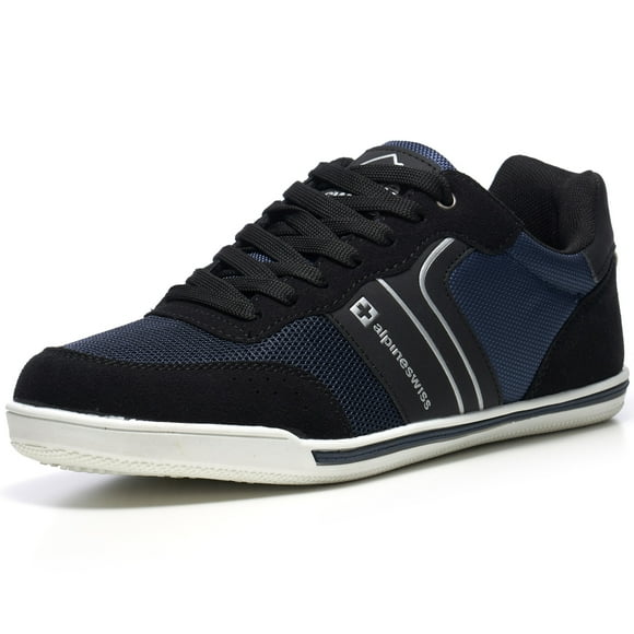 Alpine Swiss Liam Espadrilles de Mode pour Hommes à Garniture en Suède, Basses, à Lacets, Chaussures de Tennis