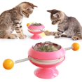 thumbnail image 3 of GROWTH TANK Cat Turntable Ball Catnip Toys Pet Interactive Toy with Suction Cup Pink, 3 of 8